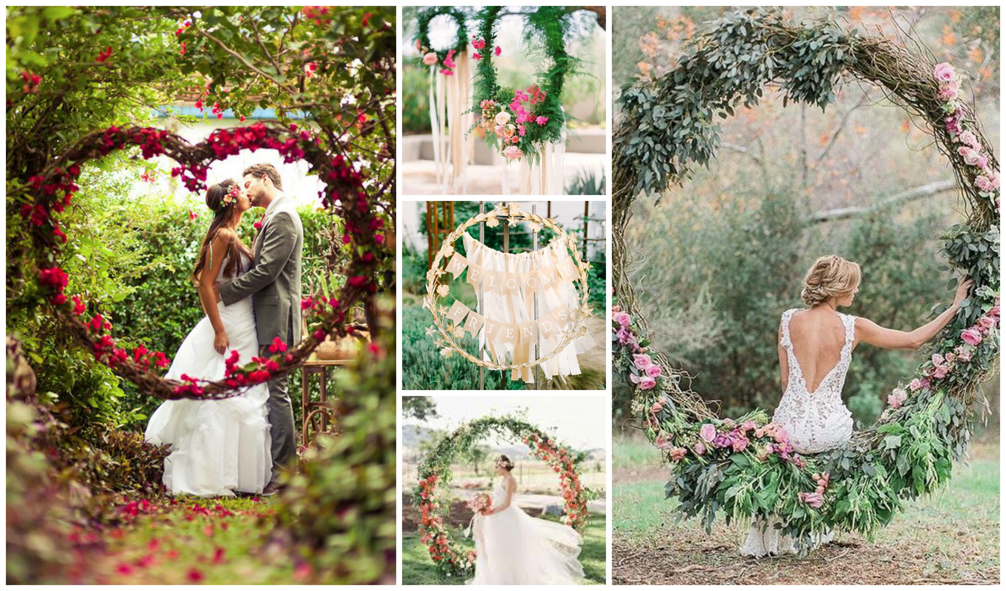 wedding floral hoops wreaths