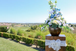 outdoor wedding ceremony centerpiece